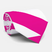 Driehoekige strepen in Magenta en Wit Stropdas (Opgerold)