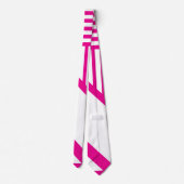 Driehoekige strepen in Magenta en Wit Stropdas (Achterkant)