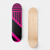 Driehoekige strepen in magenta en zwart persoonlijk skateboard (Voorkant)