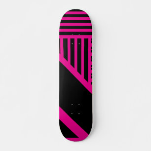 Driehoekige strepen in magenta en zwart persoonlijk skateboard