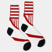 Driehoekige strepen in rood en wit sokken (Rechts)