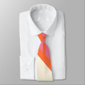 Driehoekige strepen in roze, Sinaasappel en crème Stropdas (Gebonden)