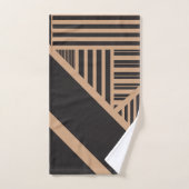 Driehoekige strepen in Tan en Zwart Bad Handdoek (Handdoek)