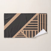 Driehoekige strepen in Tan en Zwart Bad Handdoek (Handdoek)