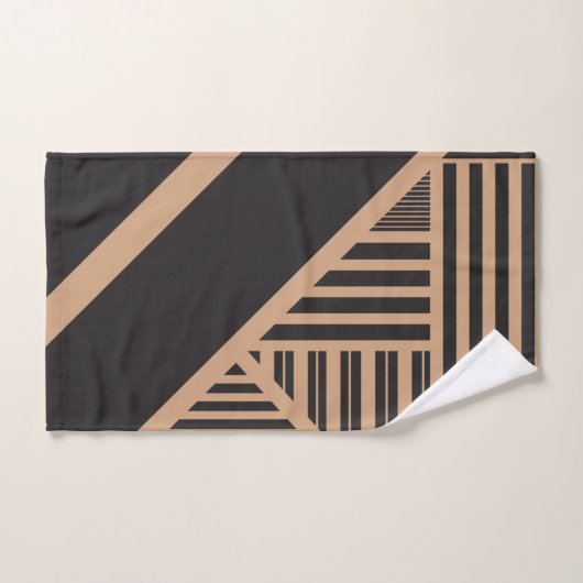 Driehoekige strepen in Tan en Zwart Bad Handdoek (Handdoek)