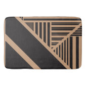Driehoekige strepen in Tan en Zwart Badmat (Voorkant)
