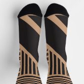 Driehoekige strepen in Tan en Zwart Sokken (Top)