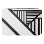 Driehoekige strepen in zwart en wit badmat (Voorkant)