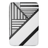 Driehoekige strepen in zwart en wit badmat (Voorkant Verticaal)