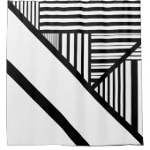Driehoekige strepen in zwart en wit douchegordijn (Voorkant)