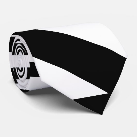 Driehoekige strepen in zwart en wit stropdas (Opgerold)