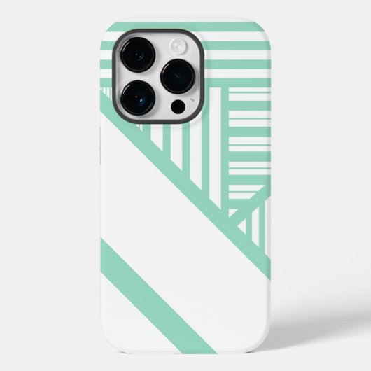 Driehoekige strepen - Mint Groen en Wit Case-Mate iPhone Case (Achterkant)