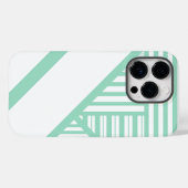 Driehoekige strepen - Mint Groen en Wit Case-Mate iPhone Case (Achterkant (horizontaal))