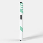 Driehoekige strepen - Mint Groen en Wit Case-Mate iPhone Case (Achterkant / Rechts)