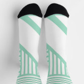 Driehoekige strepen - Mint Groen en Wit Sokken (Top)