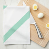 Driehoekige strepen - Mint Groen en Wit Theedoek (Quarter Fold)