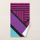 Driehoekige strepen - roze, Paarse, blauw en zwart Bad Handdoek (Handdoek)