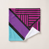 Driehoekige strepen - roze, Paarse, blauw en zwart Bad Handdoek (Wasdoekje)