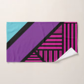 Driehoekige strepen - roze, Paarse, blauw en zwart Bad Handdoek (Handdoek)