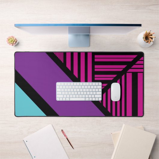 Driehoekige strepen - roze, Paarse, blauw en zwart Bureaumat (Kantoor 1)