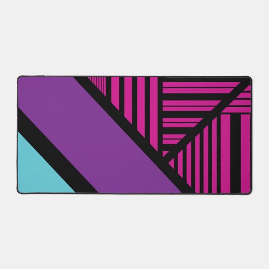 Driehoekige strepen - roze, Paarse, blauw en zwart Bureaumat (Voorkant)