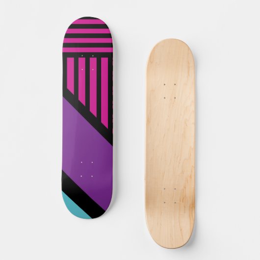 Driehoekige strepen - roze, Paarse, blauw en zwart Persoonlijk Skateboard (Voorkant)