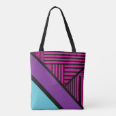 Driehoekige strepen - roze, Paarse, blauw en zwart Tote Bag (Achterkant)