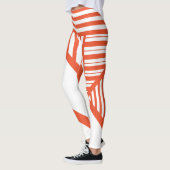 Driehoekige strepen - Sinaasappel en wit Leggings (Links)