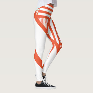 Driehoekige strepen - Sinaasappel en wit Leggings