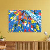 Driehoekige vlagversiering canvas afdruk (Insitu (Woonkamer))