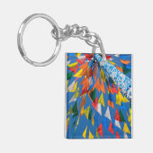 Driehoekige vlagversiering sleutelhanger (Voorkant Links)