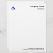 Driehoekige vorm 02 - blauw custom briefhoofd (Voorkant / Achterkant)