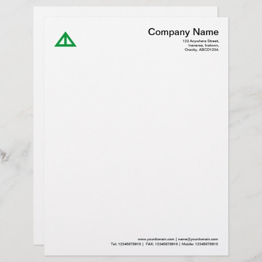 Driehoekige vorm 02 - groen gras briefhoofd (Voorkant / Achterkant)