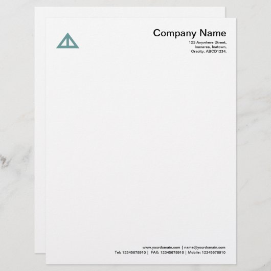 Driehoekige vorm 02 - Ocean Green Gepersonaliseerd Briefhoofd (Voorkant / Achterkant)