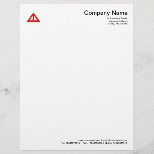 Driehoekige Vorm 02 - Rood Briefhoofd Ontwerp (Voorkant)