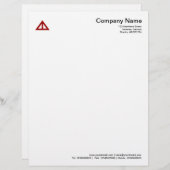 Driehoekige vorm 02 - Ruby Red Briefhoofd (Voorkant / Achterkant)