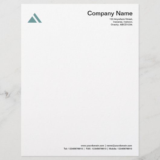 Driehoekige vorm 03 - Ocean Green Custom Briefhoofd (Voorkant)