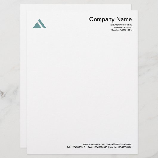 Driehoekige vorm 03 - Ocean Green Custom Briefhoofd (Voorkant / Achterkant)