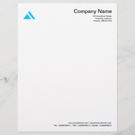 Driehoekige vorm 03 - Sky Blue Gepersonaliseerd Briefhoofd (Voorkant)