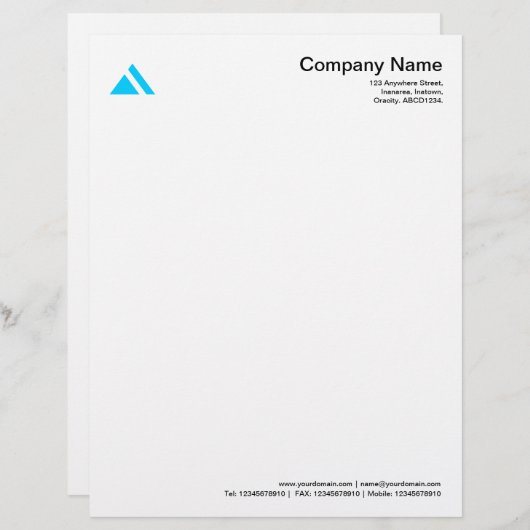 Driehoekige vorm 03 - Sky Blue Gepersonaliseerd Briefhoofd (Voorkant / Achterkant)