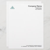 Driehoekige vorm - Ocean Green Persoonlijk Briefhoofd (Voorkant / Achterkant)