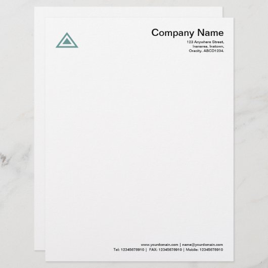 Driehoekige vorm - Ocean Green Persoonlijk Briefhoofd (Voorkant / Achterkant)