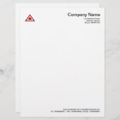 Driehoekige vorm - Ruby Red Custom Briefhoofd (Voorkant / Achterkant)