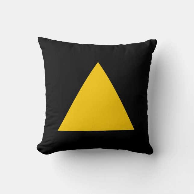 Driehoekkleuren - Amber en Black Kussen (Voorkant)