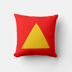 Driehoekkleuren - Amber en Red Kussen