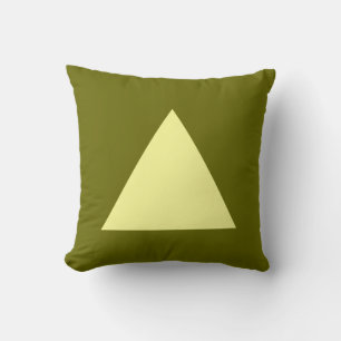 Driehoekkleuren - Chalk Yellow op Dp Olive Kussen