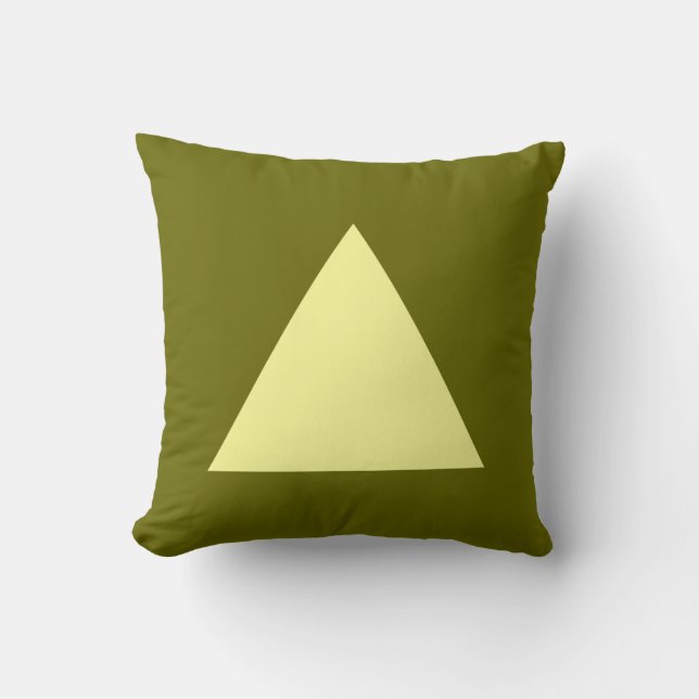 Driehoekkleuren - Chalk Yellow op Dp Olive Kussen (Voorkant)