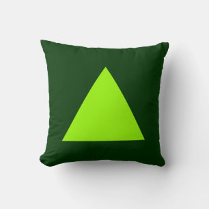 Driehoekkleuren - Chartreuse Green op Dk Green Kussen