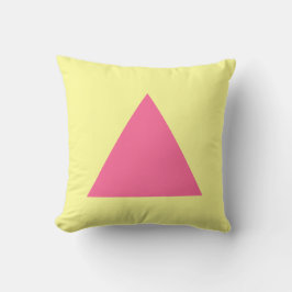 Driehoekkleuren - Diep roze met krijtgeel Kussen