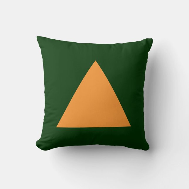 Driehoekkleuren - Lt Oranje en Dk Green Kussen (Voorkant)
